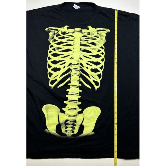 FOTL Halloween Black T-Shirt Glow-in-the-Dark Skeleton Torso Ribcage Size 3XL - Picture 5 of 5